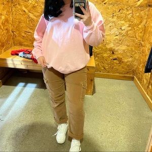 Pink oversized crewneck sweatshirt